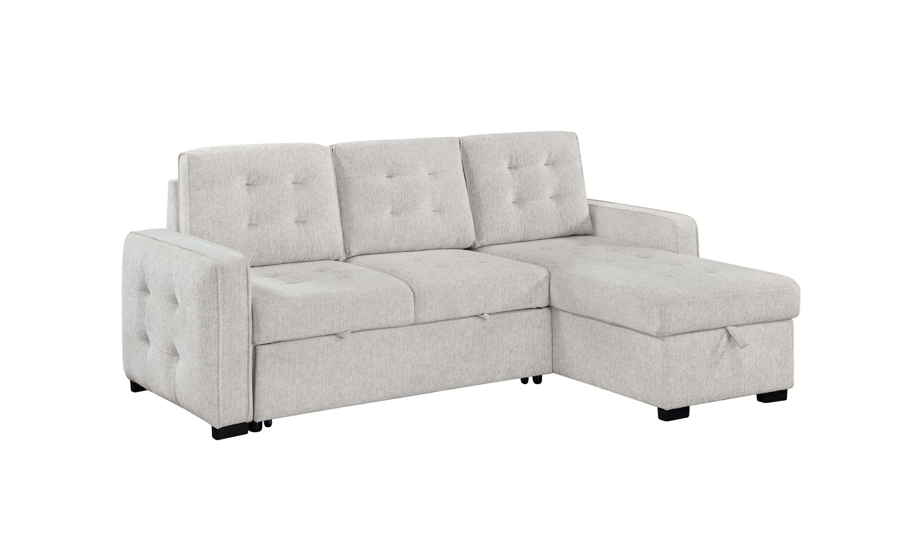 Global Furniture Haven Queen Reversible Pull-Out Sofa Bed with Storage Chaise