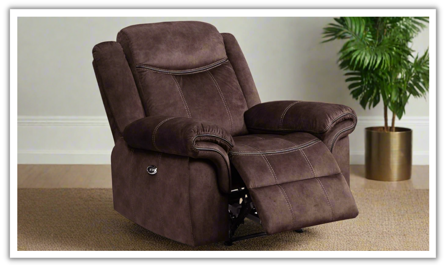 Global Furniture Maison Power Recliner Chair with Pillow Top Arms-jennifer furniture