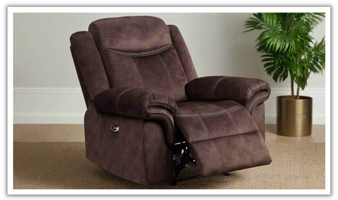 Global Furniture Maison Power Recliner Chair with Pillow Top Arms-jennifer furniture