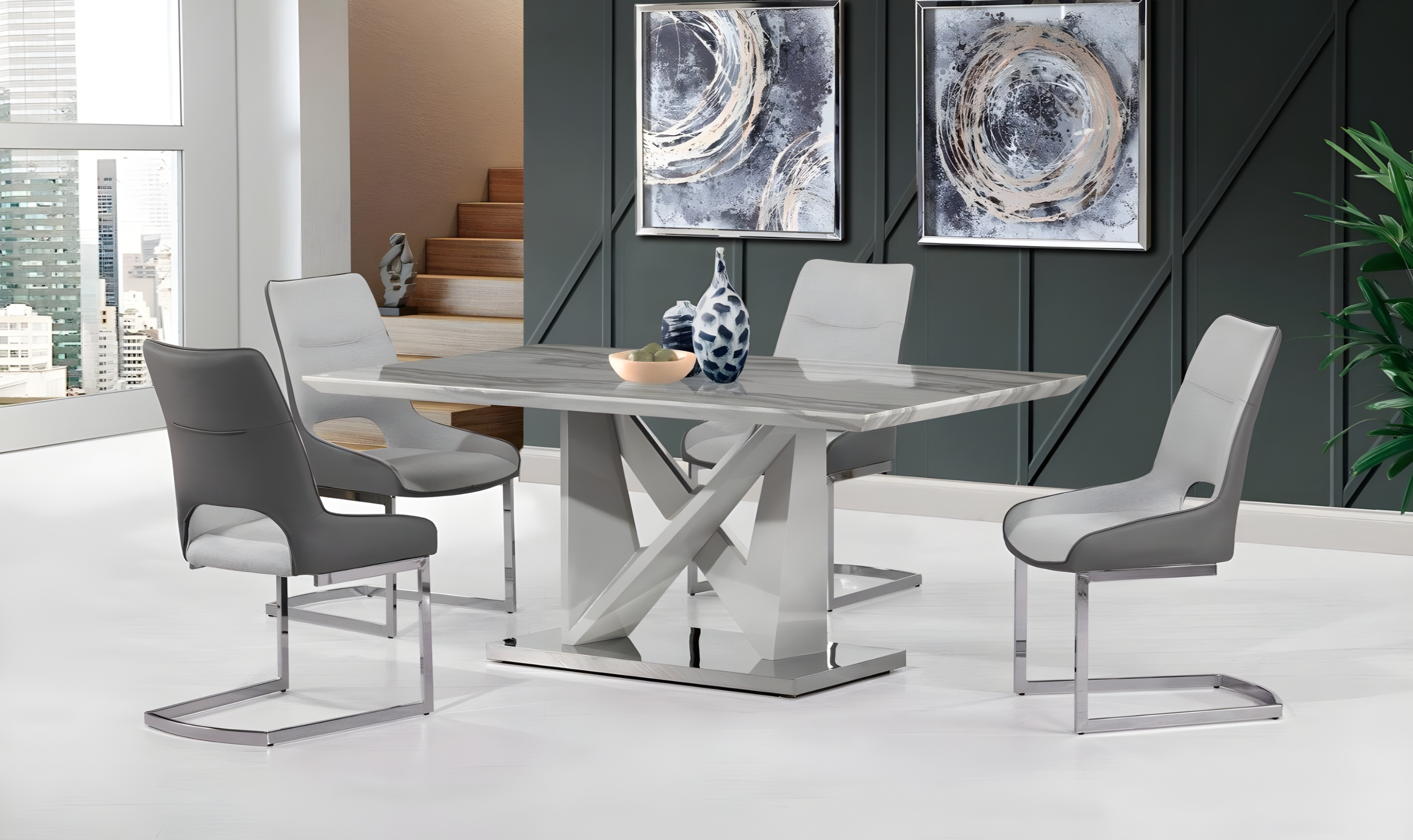 Global Furniture Sismic 4-Seater Dining Room Set-jennifer furniture