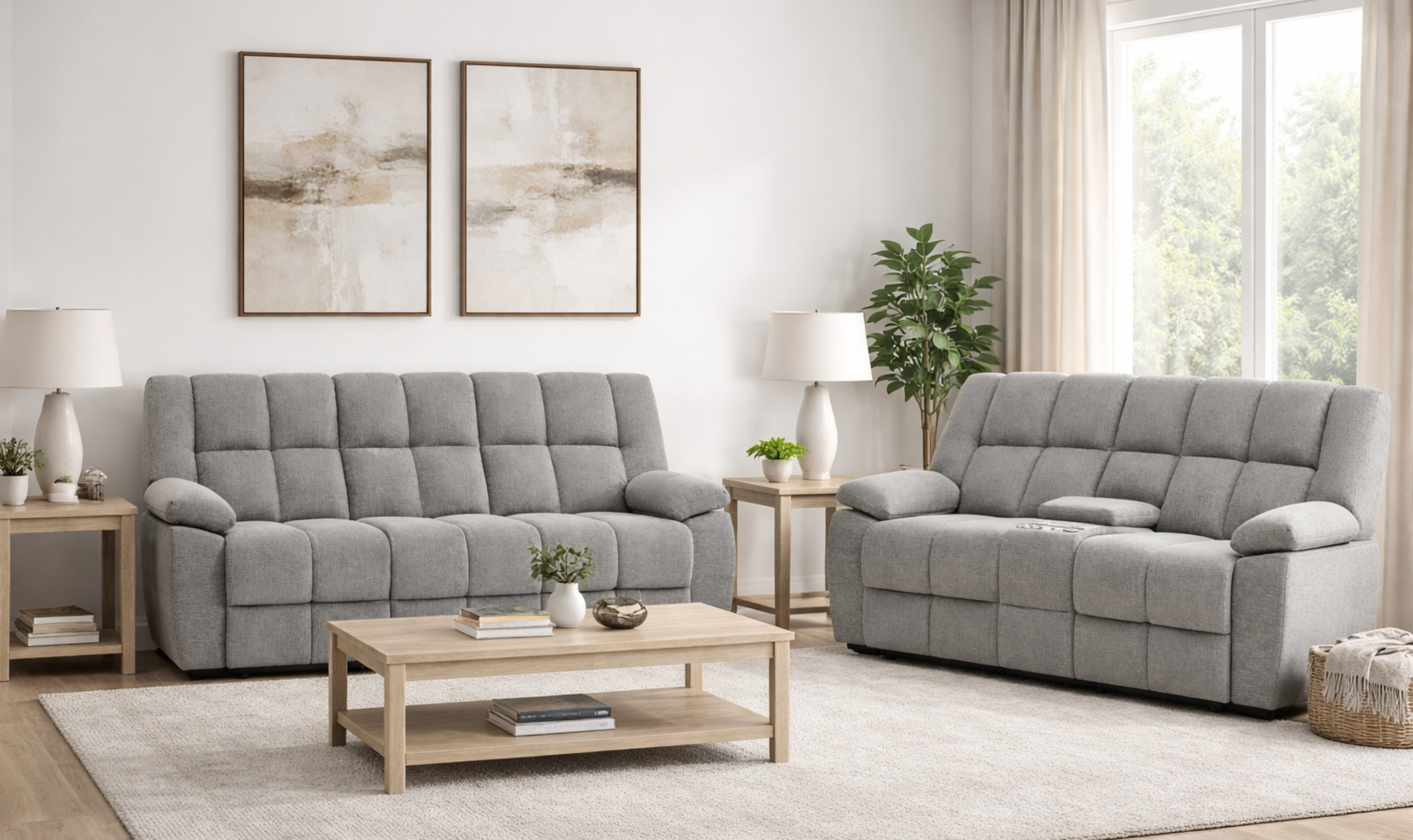 Global Furniture Gray Contemporary Recliner Living Room Set
