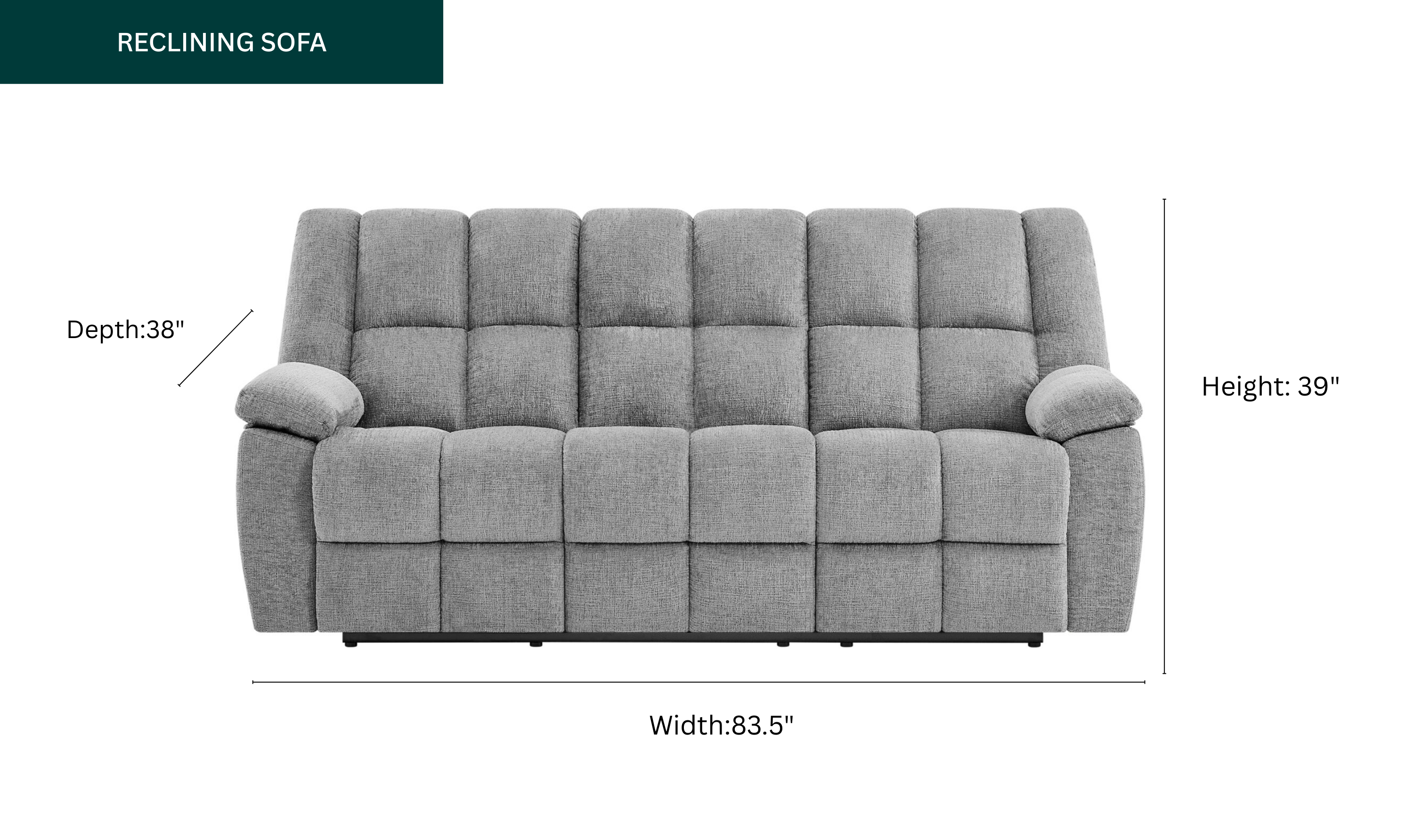 Global Furniture Gray Contemporary Recliner Living Room Set