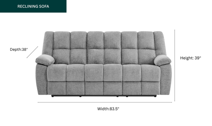 Global Furniture Gray Contemporary Recliner Living Room Set