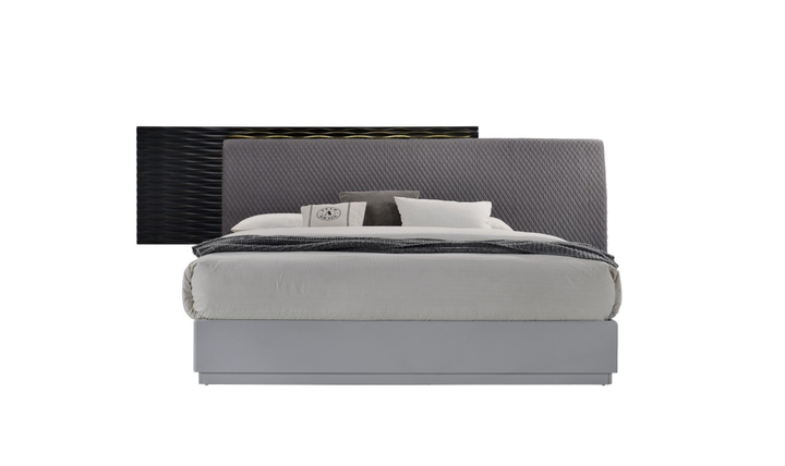 Jennifer Italia Globo Bed in Gray & Black Gloss Finish (King/Queen Size)