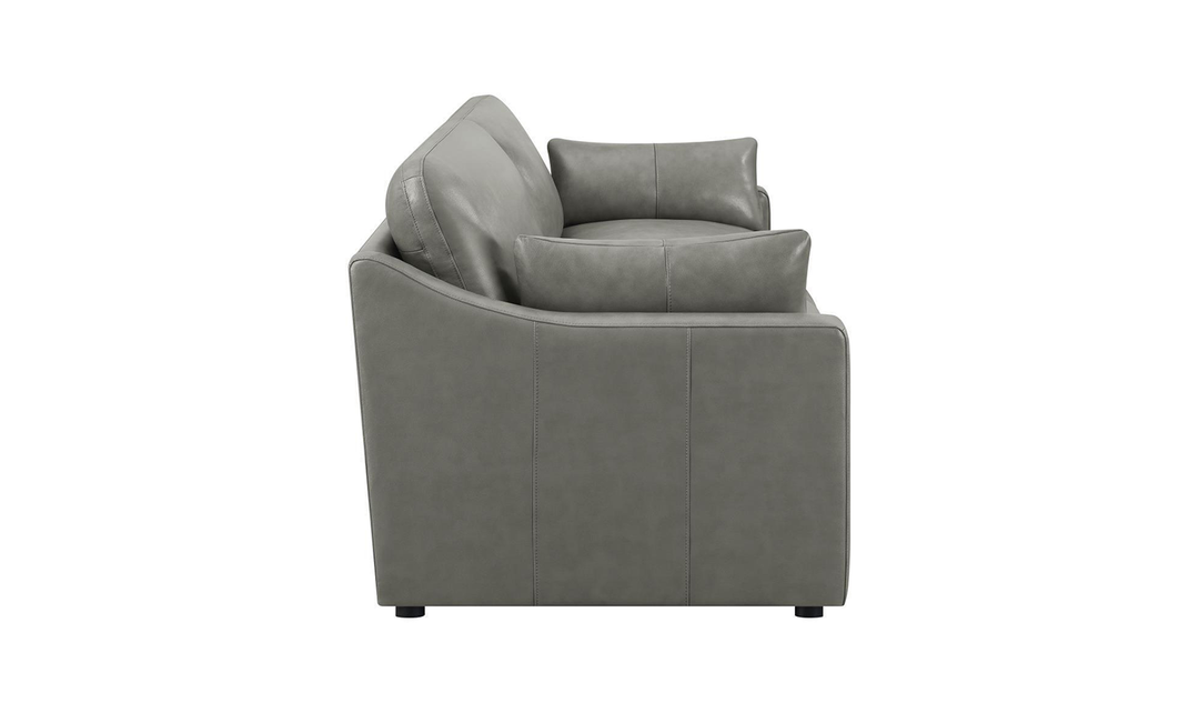 Coaster Grayson Leather Modular Sofa with Sloped Arm in Gray