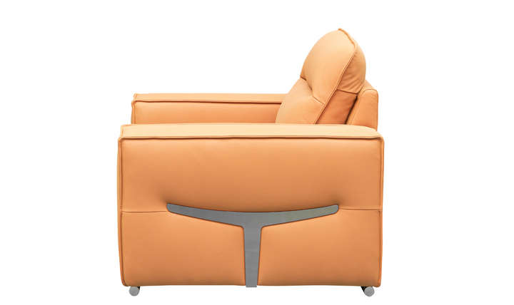 Grazia Orange Leather Chair with Track Arms
