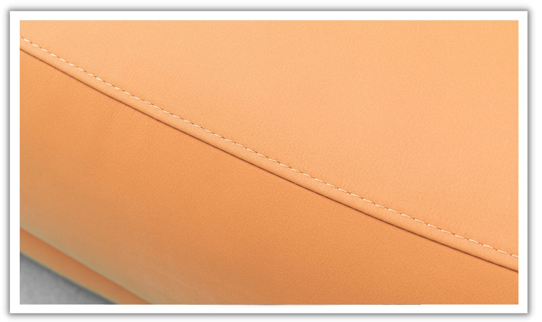 Grazia 3 Seater Leather Sofa In Orange
