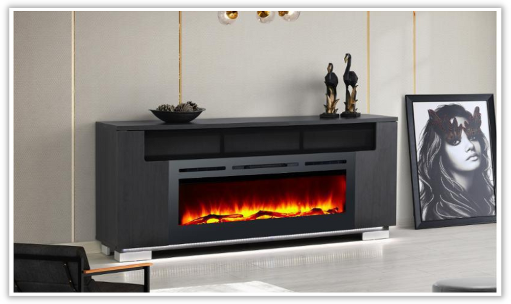 Haley 76" TV Console + Fireplace with Adjustable Flame