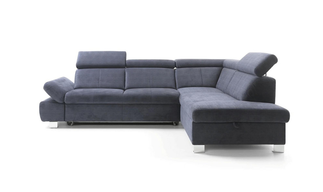 Happy Sleeper Sectional Sofa In Navy Dark Gray