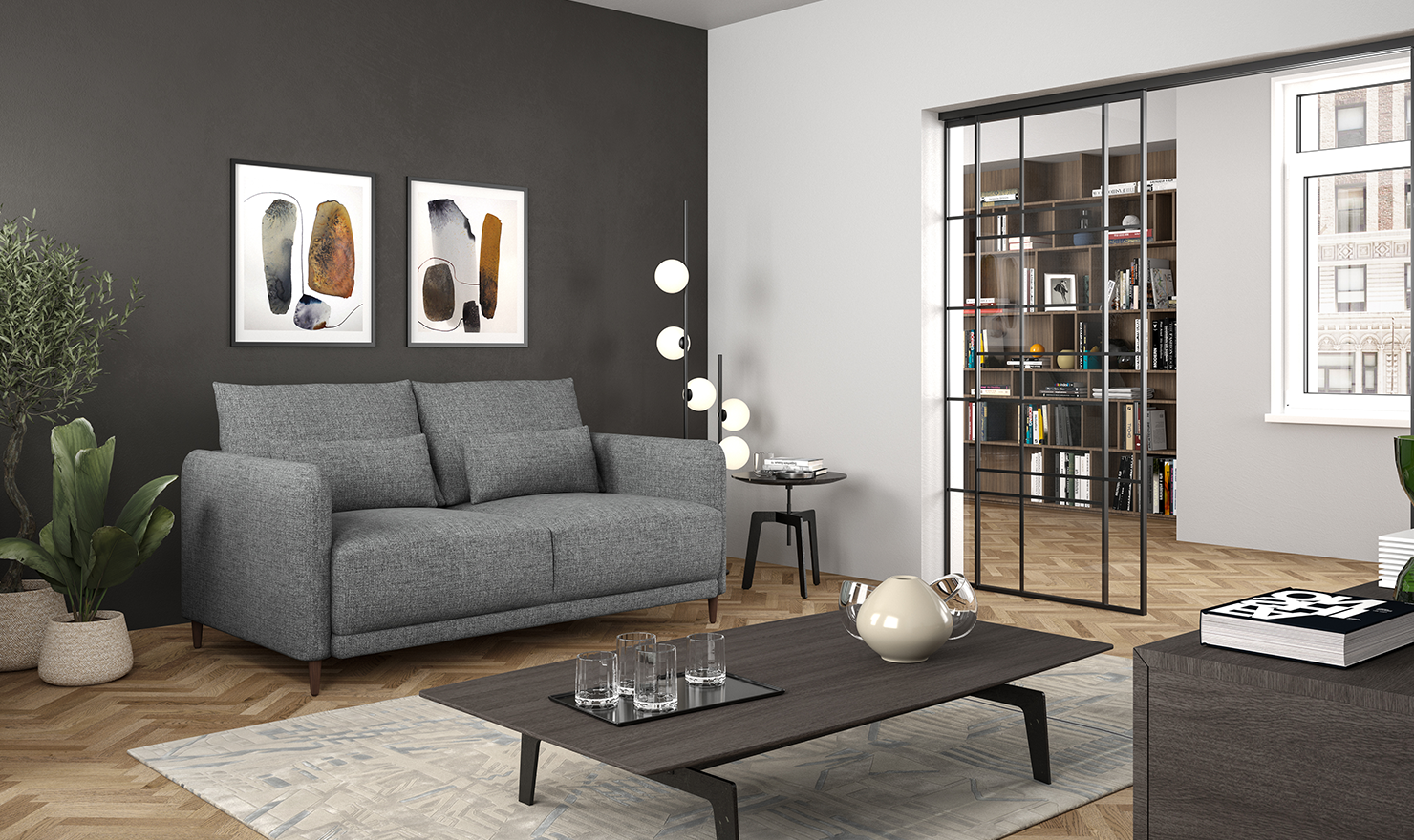 Luonto Haven Sleeper Sofa With Hybrid Deluxe Function (King / Queen Size)-JenniferFurniture