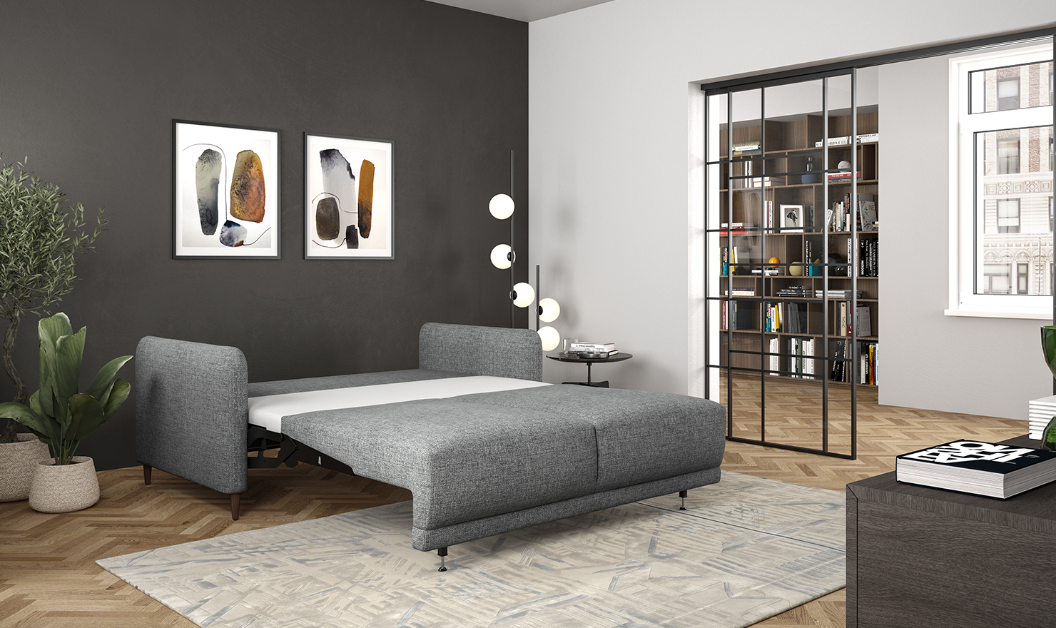 Luonto Haven Sleeper Sofa With Hybrid Deluxe Function (King / Queen Size)-JenniferFurniture