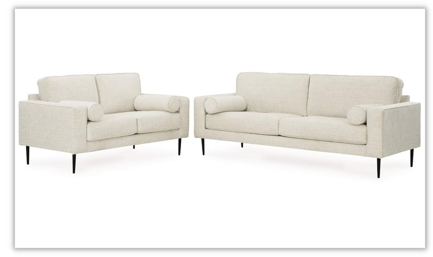 Hazela 3-seater Fabric Upholstered Sofa in Sandstone