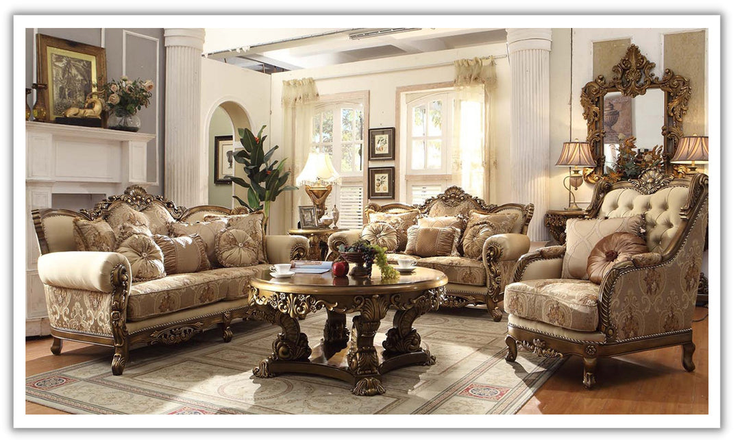 Homeydesign Hendra Chenille Fabric Traditional Sofa in Brown