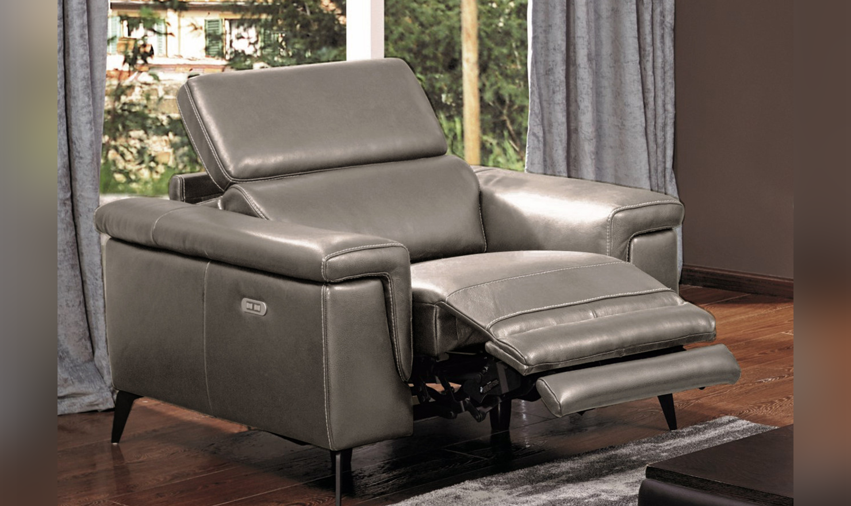 Gio Italia Hendrix Leather Power Recliner Living Room Set