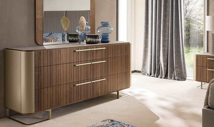 Alf Dafre Hera 6 Drawer Dresser in Channel Walnut Wood