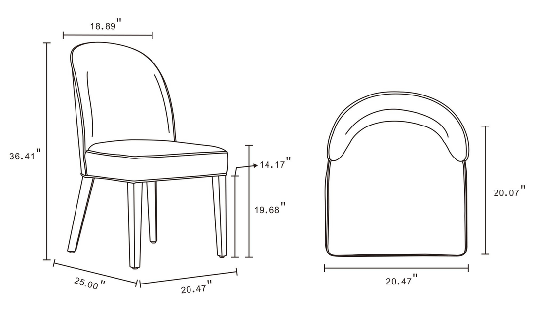 Manhattan Comfort Hillman Wood Upholstered Dining Chair-Jennifer Furniture