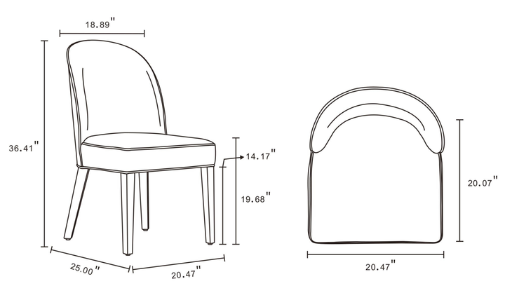 Manhattan Comfort Hillman Wood Upholstered Dining Chair-Jennifer Furniture