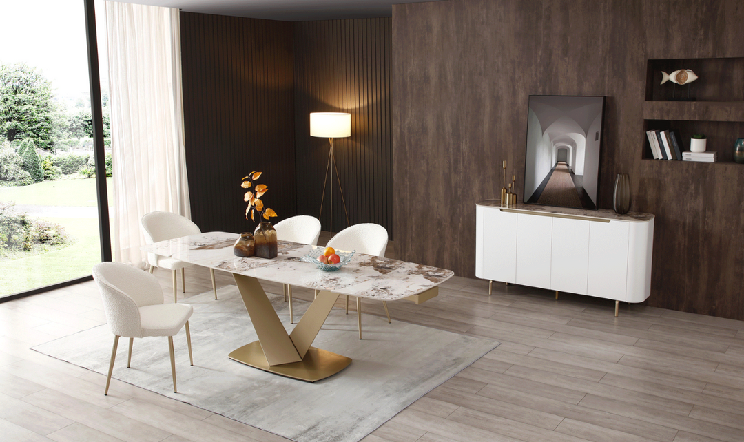 HomeTown Fabric Dining Chair in White-Jennifer Furniture