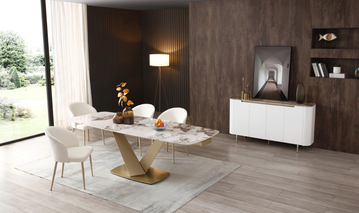 HomeTown Fabric Dining Chair in White-Jennifer Furniture