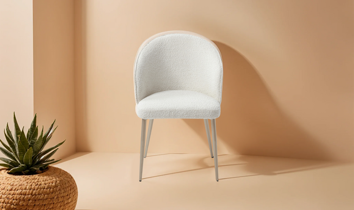 HomeTown Fabric Dining Chair in White-Jennifer Furniture