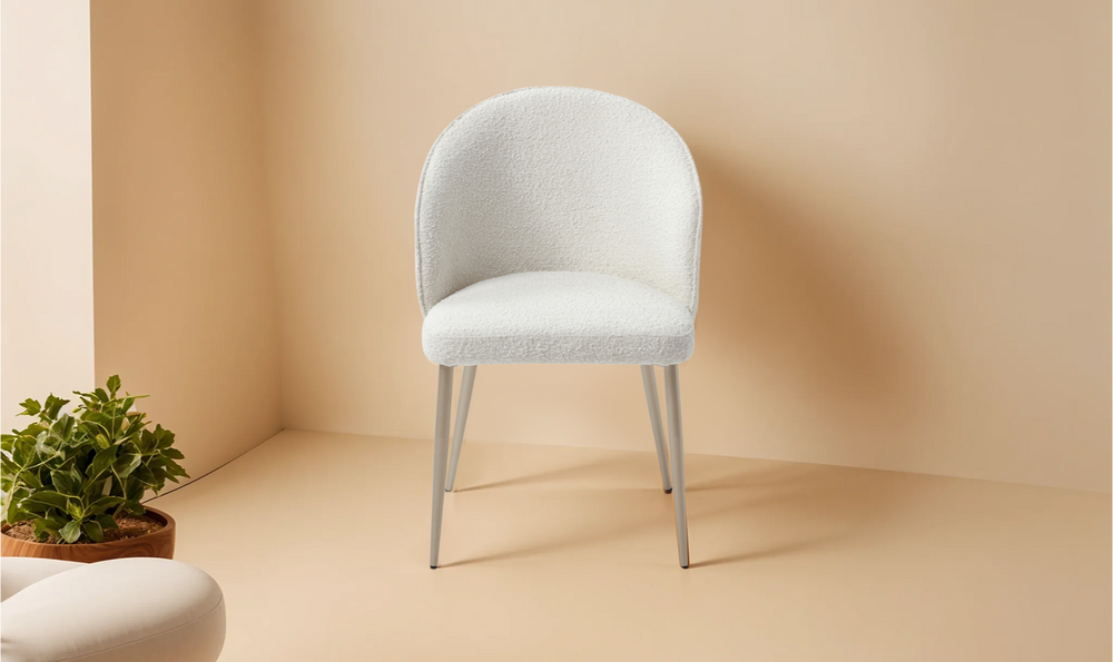 HomeTown Fabric Dining Chair in White-Jennifer Furniture