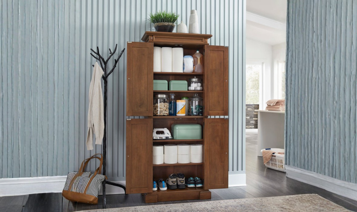 Homestyles Americana Pantry in Oak Finish-jennifer furniture
