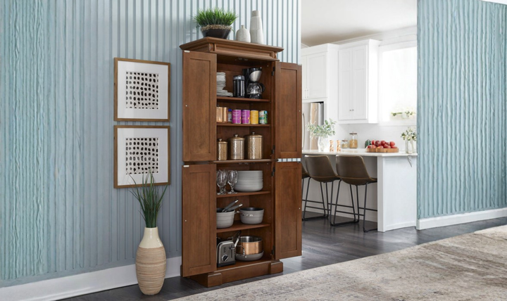 Homestyles Americana Pantry in Oak Finish-jennifer furniture