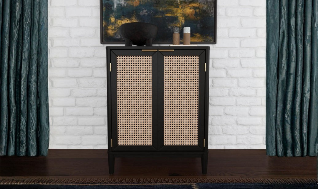 Homestyles Brentwood Bar Cabinet With Black-Painted Finish-jennifer furniture