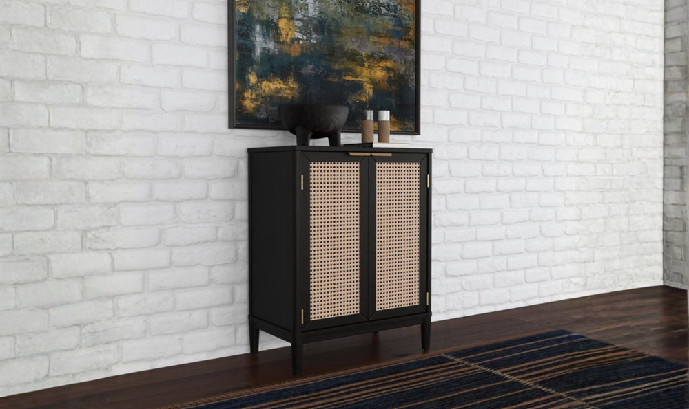 Homestyles Brentwood Bar Cabinet With Black-Painted Finish-jennifer furniture