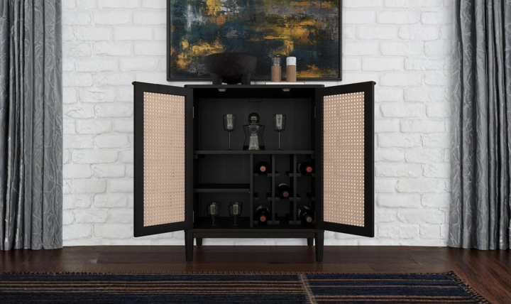 Homestyles Brentwood Bar Cabinet With Black-Painted Finish-jennifer furniture