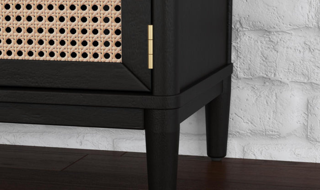 Homestyles Brentwood Bar Cabinet With Black-Painted Finish