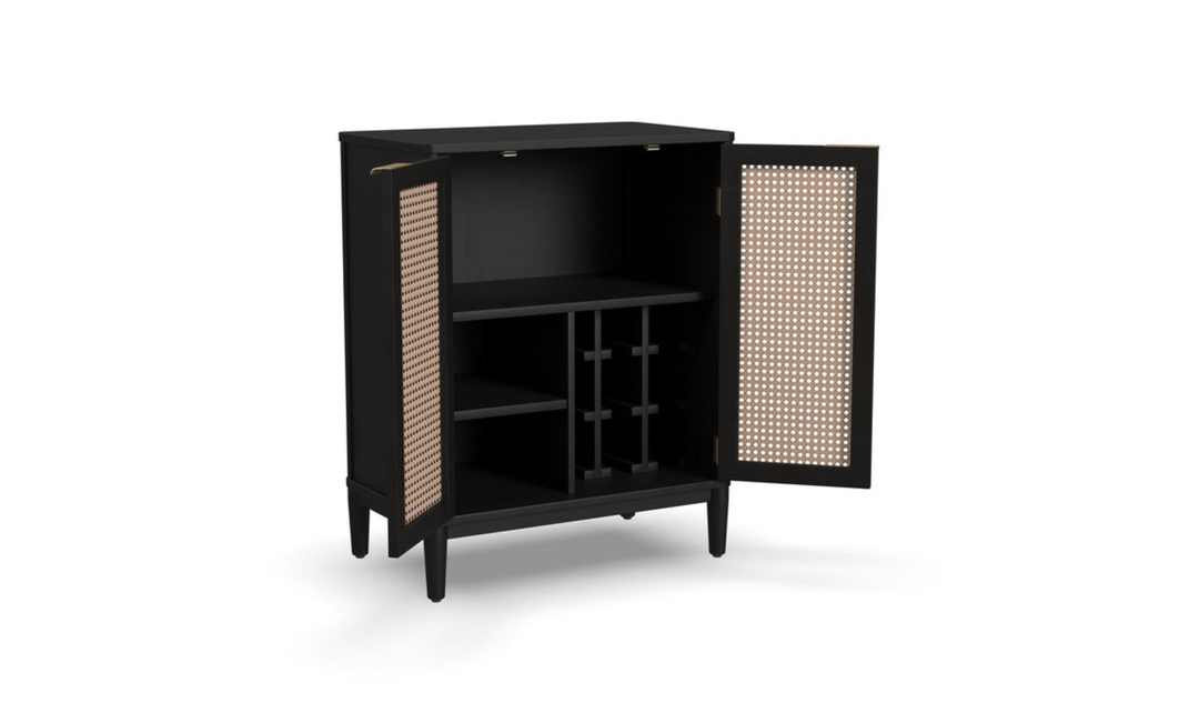 Homestyles Brentwood Bar Cabinet With Black-Painted Finish