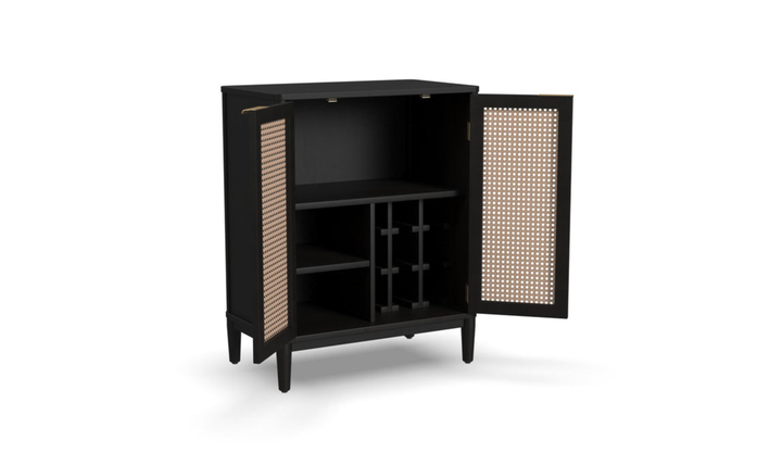 Homestyles Brentwood Bar Cabinet With Black-Painted Finish