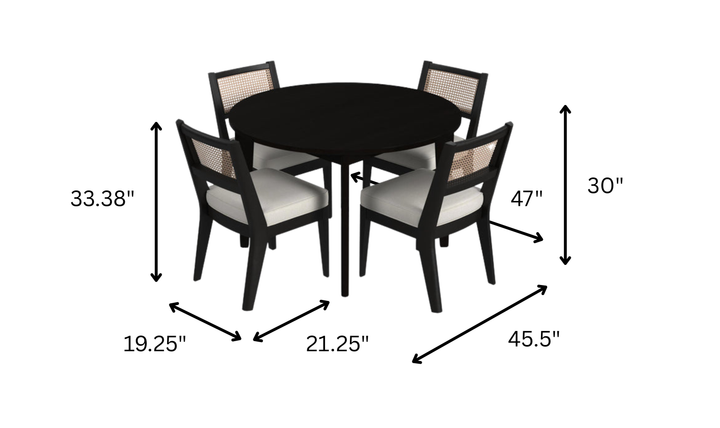 Homestyles Brentwood Black 5-Piece Round Dining Set