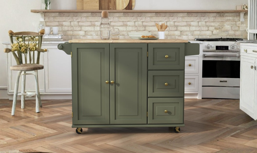 Homestyles Dolly Madison Drop Leaf Kitchen Cart-jennifer furniture