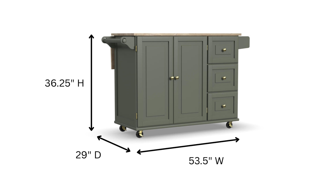 Homestyles Dolly Madison Drop Leaf Kitchen Cart