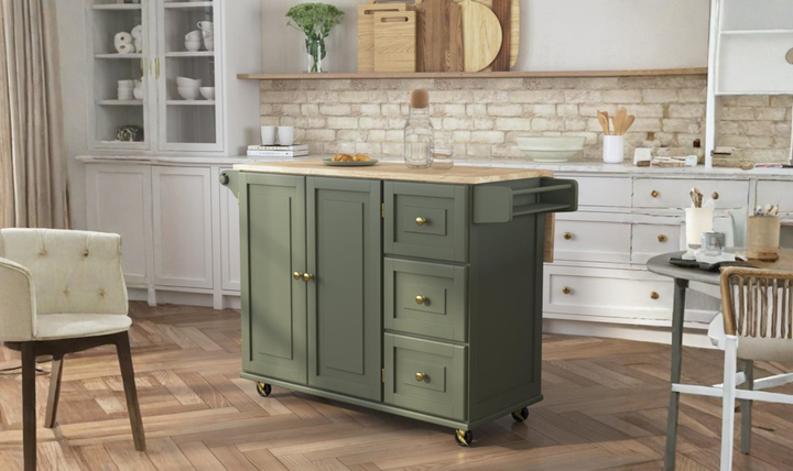 Homestyles Dolly Madison Drop Leaf Kitchen Cart-jennifer furniture