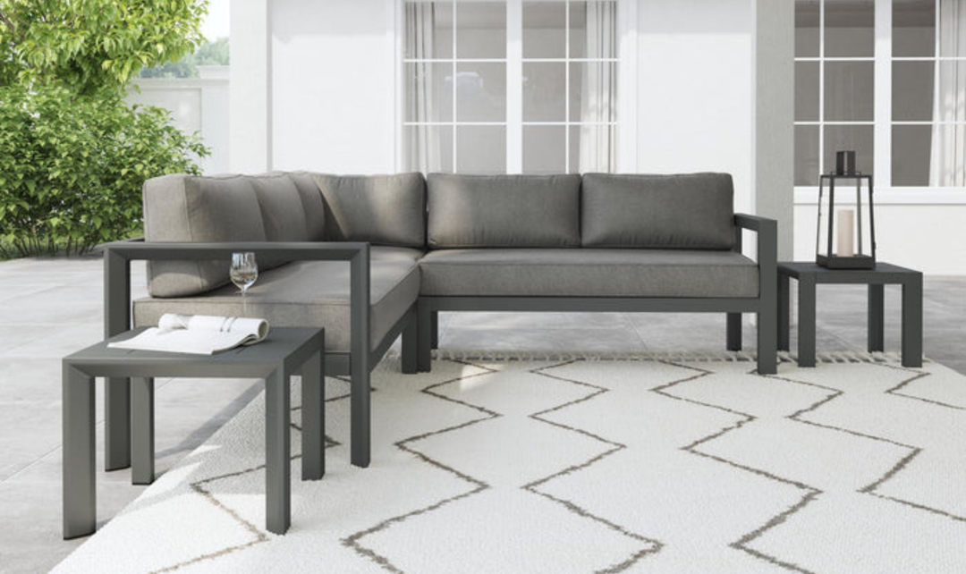 Homestyles Grayton 5 Seat Sectional Sofa With 2 End Tables-jennifer furniture