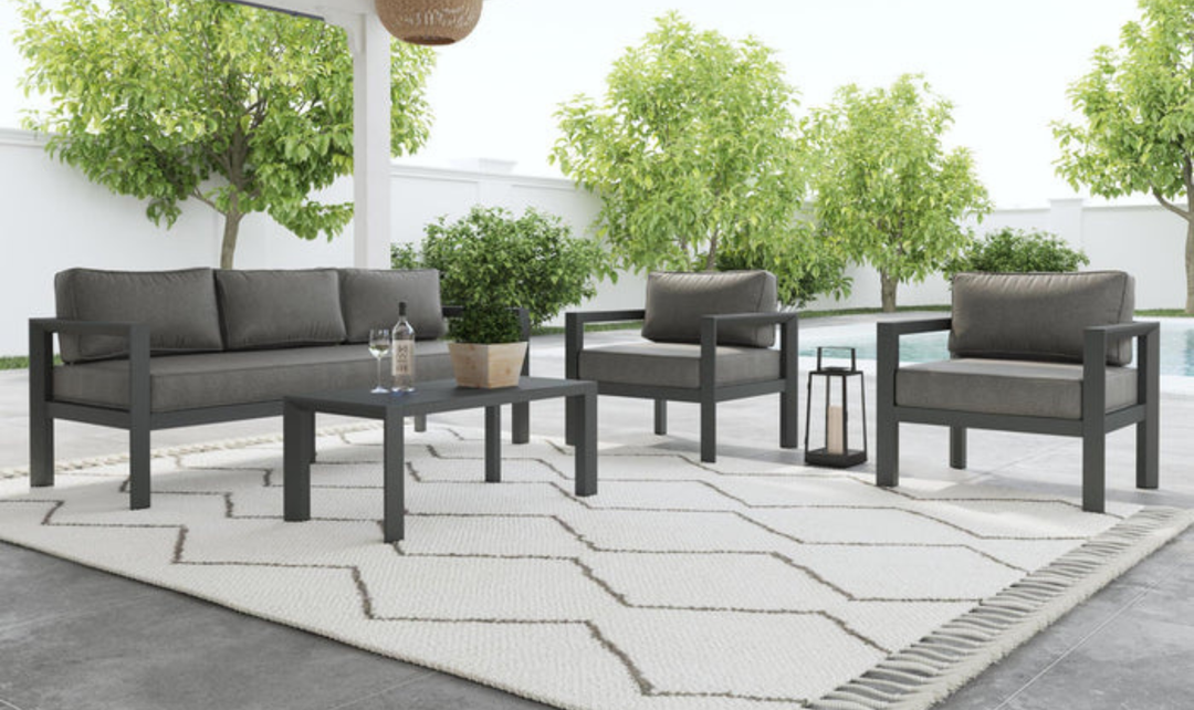 Homestyles Grayton Outdoor Aluminum Sofa 4-Piece Set-jennifer furniture