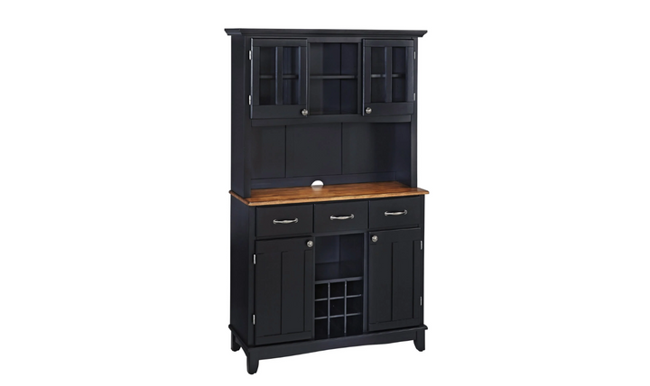 Homestyles Hampton Server with Hutch in Black