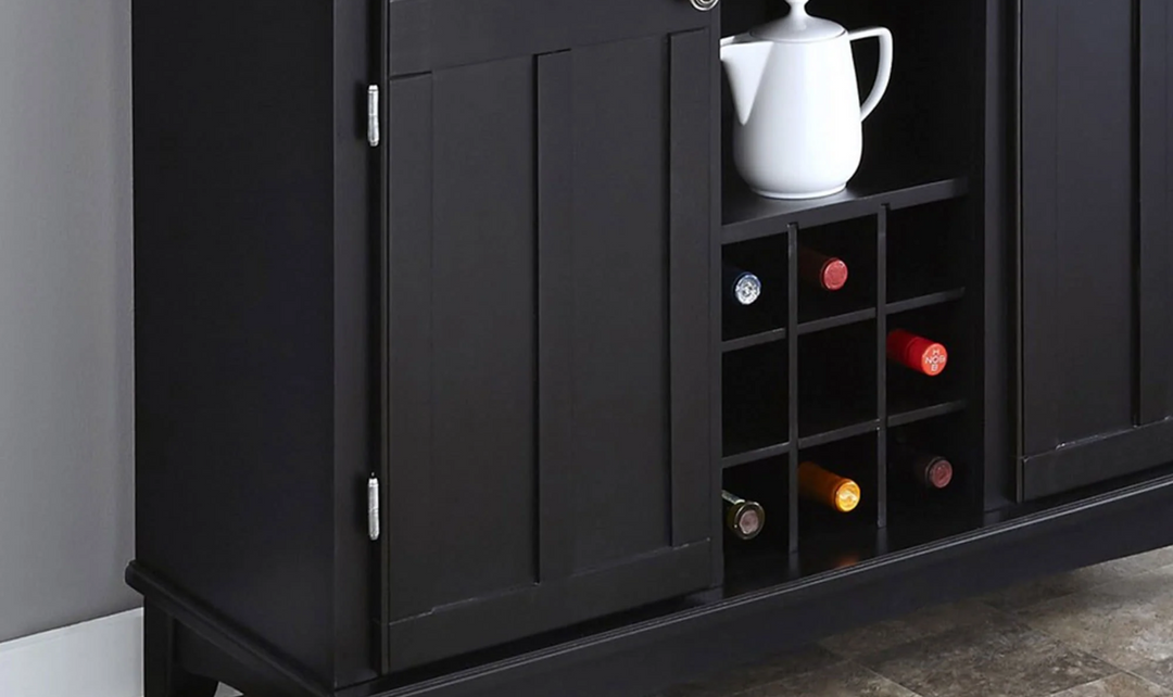 Homestyles Hampton Server with Hutch in Black