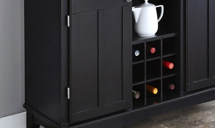 Homestyles Hampton Server with Hutch in Black