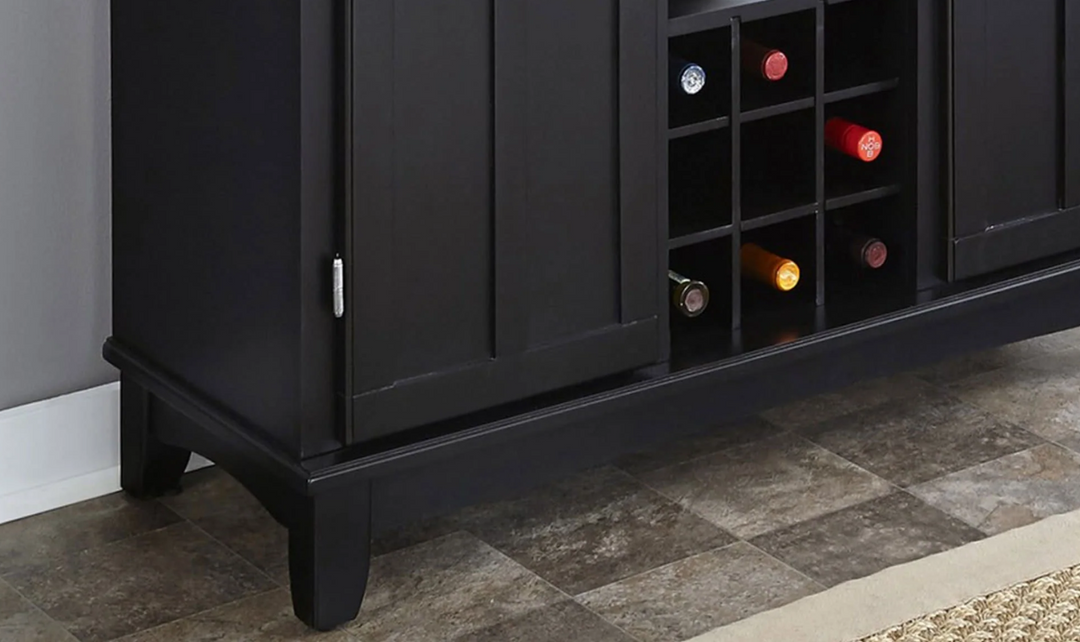 Homestyles Hampton Server with Hutch in Black-Jennifer Furniture