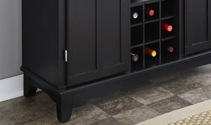 Homestyles Hampton Server with Hutch in Black-Jennifer Furniture