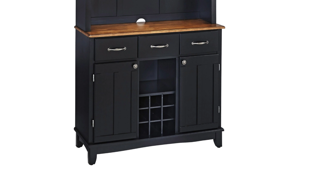 Homestyles Hampton Server with Hutch in Black