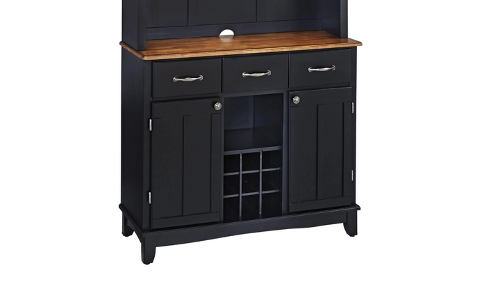 Homestyles Hampton Server with Hutch in Black