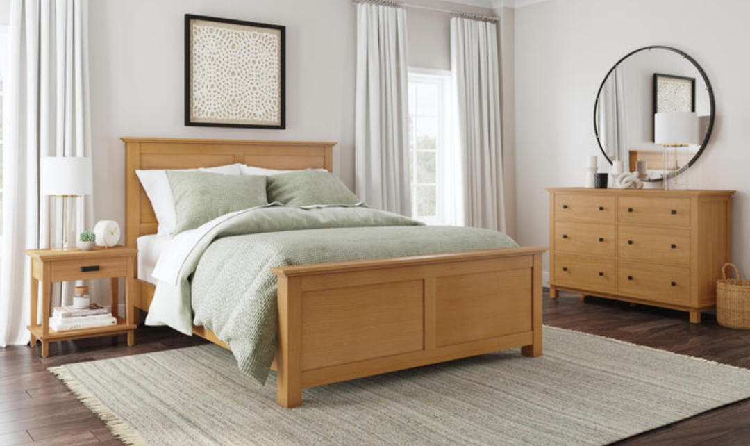Homestyles Oak Park King Bed, Dresser, and Two Nightstands-jennifer furniture
