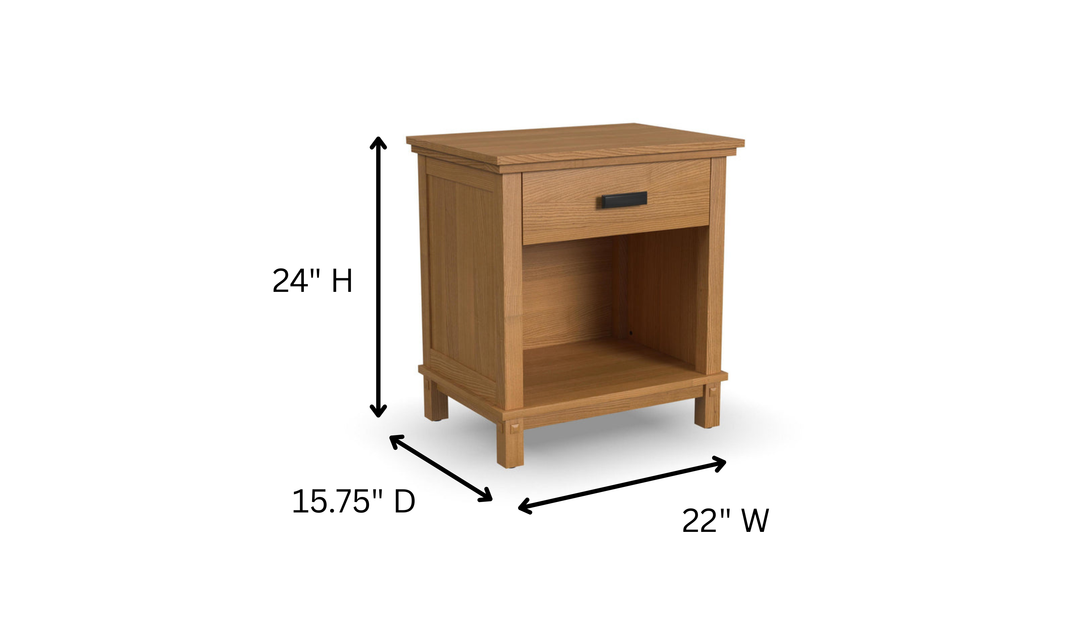 Homestyles Oak Park Wooden Bed and Nightstand