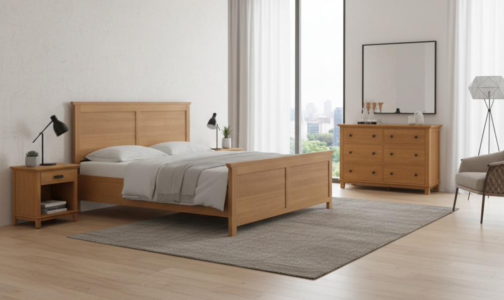 Homestyles Oak Park King Bed, Dresser, and Two Nightstand-jennifer furniture