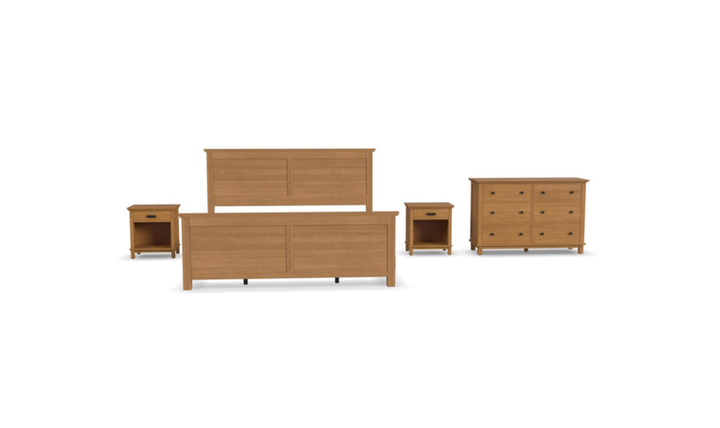 Homestyles Oak Park King Bed, Dresser, and Two Nightstand